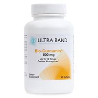 Bio-Curcumin 500mg by Ultra Band, Highest Bioavailability BCM95 Curcumin Supplement, Natural Antioxidant, Immune System and Joint Support, Soy and Gluten Free, 40 Softgels