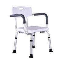 Detachable Bathing Bath Chair with Backrest, Armrests for The Elderly Pregnant Women Bathroom Non-Slip Barrier-Free Aluminum Shower Stool White Independent Flow Assist
