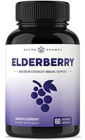 Elderberry Capsules 1200mg - Premium Supplement for Powerful Immune System Support & Relief from Cold & Allergies - Black Elder Berry Extract Nigra Antioxidant Vitamin - 60 Vegan Pills