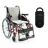 S-Ergo 125 Ergonomic Wheelchair | Seat Size 16" X 17" | Flip-Back Armrest | Swing Away Footrest | Frame Color Red & Free 130 dB Black Personal Safety Alarm/Siren!