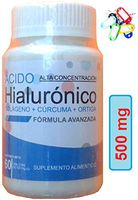 Hyaluronic Acid Collagen + Curcuma + Nettle MSM 60 Tablets 500 mg Each High Concentration Plus Key Chain. Acido Hialuronico Colageno + Curcuma + Ortiga MSM 60 Tabletas 500 mg c/u Alta Concentración