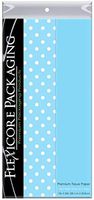 Flexicore Packaging Light Blue Gift Wrap Tissue Paper | Size: 15 Inch X 20 Inch | Count: 20 Sheets | Color: Solid Light Blue & Polka Dot