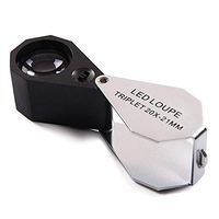 Jing Boutiques / 30X Folding LED Illuminated Jewelry Magnifier,Aluminum, Copper, 3 Combination Optical Glass Coated Lenses