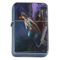 Mermaid Flip Top Oil Lighter D5 Aquatic Creature Fantasy Folklore
