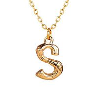 Sunhusing 1 PC Delicate Female 26 English Letter Name Pendant Necklace Simple Clavicle Chain Jewelry Gift(S)