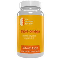 Nutri-Align Triple Omegas: Low-Carb Diet Supplement. Essential Omega Oils 3, 6 and 9 | Zero-carb. 90 Capsules.