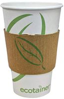 Ecotainer - Kraft Print Cup Buddy Hot Cups Sleeves ONLY, 100 Count