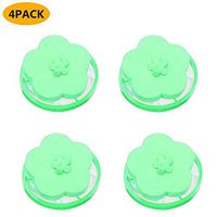 4PCS Flower-Shaped Washing Machine Hair Remover Filter, Buoyee Mesh Filtering Hair Removal Floating Filter Bag Washer Style Laundry Clean,Washing Machine Epilator/Hair Cleaning Filter Bag (Green)