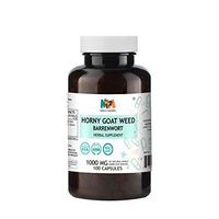 Horny Goat Weed 100 Capsules, 1000 MG per Serving, Organic Horny Goat Weed Leaf (Barrenwort, Epimedium Grandiflorum)