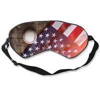 100% Silk Sleep Mask Eye Mask Baseball American Flag Soft Eyeshade Blindfold with Adjustable Strap for Sleeping Travel Work Naps Blocks Light