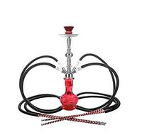 4 hose 20" Red Hookah shisha nargila lounge narguile nargile glass water Vase