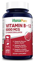 Vitamin B12-5000 MCG 150 Veggie Capsules (Non-GMO & Gluten Free) - Max Strength Vitamin B 12 Support to Help Boost Natural Energy, Benefit Heart Function