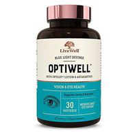 Eye Vitamins AREDS 2 Formula with Vitamin E, Lutein, and Astaxanthin - OptiWell by LiveWell | Eye Health Supplement and Blue Light Blocker - 30 Softgels