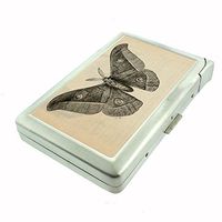 Perfection In Style Metal Cigarette Case with Built in Lighter Vintage Insects Design 004