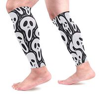 KEAKIA Gohst Pattern Calf Compression Sleeves Shin Splint Support Leg Protectors Calf Pain Relief for Running, Cycling, Travel, Sports for Men Women (1 Pair)