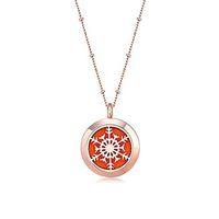 Mesinya Rose Gold Color 316L S.Steel Essential Oils Aromatherapy Diffuser Locket Necklace (Snowflake 1'')