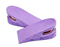 Two Layers 2" Height Adjustable Breathable Increase Taller Shoe Insole Lift Air Cushion Invisible Height Increase Half Elevator Heels Inserts Shoe Pads for Women Men (Purple)