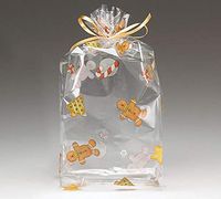 10CT, Large"Gingerbread Christmas" Print Cello Treat Snack Goodie Bags Cellophane Baggies (Free Shipping!)