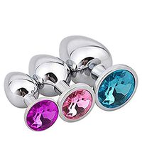3PCS Stainless Steel Ànâles Trainer Kit-Jewelry Bûtt Pl'ugs Beads Massage Toys Jeweled Back Massage Toys