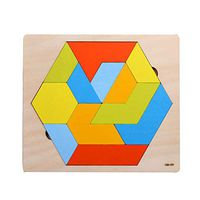 bromrefulgenc Intelligence Toy for Kid,Wooden Colorful Animal Traffic Geometric Puzzles Board Educational Fun Gift for Kids Toy Tangram