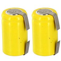 2pc 1/2AA 1.2V 300mAh NiCD Rechargeable Assembly Cell Batteries with Tabsfor medical instruments/equipment, electric razors, toothbrushes, radio controlled devices, electric tools