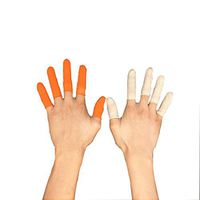 PPE 100Pcs Disposable Latex Finger Cots, Fingertips Protective Gloves Anti-static Rubber Fingertips Nitrile Protective Finger Gloves (milk white, M)