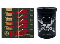 Herb Airtight Container Fresh Kettle with Raw Black Natural Rolling Papers 5 Count DC Crafts Nation- Jolly Roger