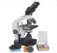 Radical 2000x Medical LED Cordless Compound Binocular Student Microscope w Rechargeable Battery 3D Stage Slide Kit
