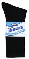 Black/Size 9-11- 6 Pack Diabetic Crew Socks w/ Non-Binding Top & Cushion Sole