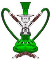 9" 2-hose Pumpkin Hookah Shisha Narghile Pipe -Green