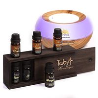 Diffuser for Essential Oils & 6 Essential Oils for Diffuser Set - Bergamot, Lavender, Tea Tree, Peppermint, Lemon, Orange - Oil Diffuser Gift Set- Led Lights