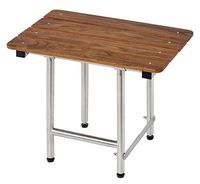 CSI Bathware SEA-SD2216-NH-TEAK Folding Shower Seat with Teak top and Swing Down Legs, 22" x 16"