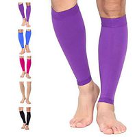 TOFLY Calf Compression Sleeve for Men & Women, 1 Pair, Footless Compression Socks 20-30mmHg for Leg Support, Shin Splint, Pain Relief, Swelling, Varicose Veins, Maternity, Nursing, Travel, Purple XXL