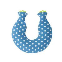 Simple Small U-Type 1.6 L Hot Water Bottle with Fabric Cover, Blue (Small Circle)