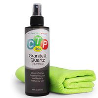CTP Multi-Surface Granite & Quartz Countertop Cleaner, Polish, and Sealer Treatment with ioSeal Protectants - Includes: Microfiber Cloth and Countertop Maintenance F.A.Q. Sheet
