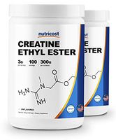Nutricost Creatine Ethyl Ester (CEE) 300 Gram Bottles (2 Pack)- Pure Creatine Ethyl Ester - Rapid Absorption Creatine - 3000mg Per Serving
