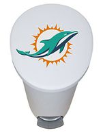 The Furniture Cove New 2.6 Gallon White Plastic Step Trash Can Waste Basket Featuring the Choice of Your Favorite Football Team Logo - FREE Trash Liner Included (Dolphins)