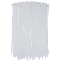 Nylon Cable Zip Ties, SOUBUN 200 Packs 8 Inch White Heavy Duty UV Resistant Self Locking Fasten Wrap Nylon Cable Ties, Outdoor Indoor Purpose（Wide 4.8mm）