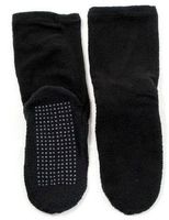 Home-X Man Adult Soft Knit Gripper, Non Skid Slippers Socks. One Size Fits All. Black