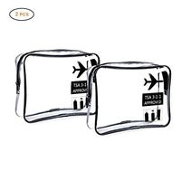 Jishipin Transparent Thermoplastic Polyurethane 2 Piece Toiletry Bag with Zip Closure for Travel, Make-Up, Cosmetics, for Women, Men and Showers - Waterproof Wash Bag Organiser