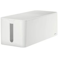 Hama 20662 'Maxi' Cable Box, 15.6 x 40 x 13 cm (W x D x H), with Rubber Feet - White