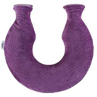 Hot Water Bottle, U Type PVC Rubber Bottle Neck Protection Warm with Cover, Rubber Hot Water Bag for Pain Relief, Heat Therapy, Cold Therapy - for Cramps, Arthritis, Aches and Pains (Color : Purple)
