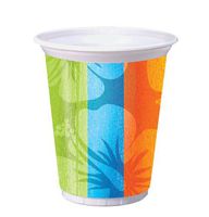 Creative Converting 8 Count Plastic Cups, 16-Ounce, Luau Aloha Summer Hibiscus Flower