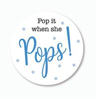 40ct, Pop it When She Pops Stickers, Baby Shower Champagne, Beer, Soda, Wine Favor Stickers, 2 inches (#007-SB)