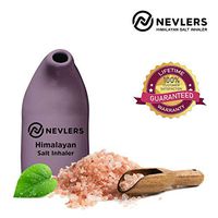 Nevlers All Natural Ceramic Himalayan Salt Inhaler with All Natural Himalayan Pink Crystal Salt - Great for Allergy and Asthma Relief - Handheld and Portable - Lavender