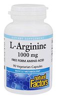 Natural Factors - L-Arginine, Supports Muscle Metabolism, 90 Vegetarian Capsules