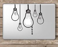 Lightbulbs - Apple MacBook Laptop Vinyl Sticker Decal, Die Cut Vinyl Decal for Windows, Cars, Trucks, Tool Boxes, laptops, MacBook - virtually Any Hard, Smooth Surface