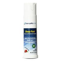 Tranquility Labs' Sleep Fast Oral Melatonin Spray, 32 Doses, Enhanced with Valerian Root, Lemon Balm, Chamomile, B6 Calming Blend, Pomegranate Flavor