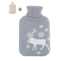 Christmas Gift Fawn Pattern Hot Water Bottle with Cover 2 Liter