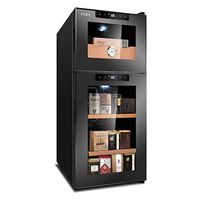 Cigar Humidor Cooler Constant Temperature Control Humidity Double Door Cabinet Hold up to 50 Cigars and Multiple Bottles of Tea